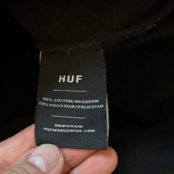 HUF black pullover large prism back graphic mens hoodie SIZE L - Picture 5 of 6